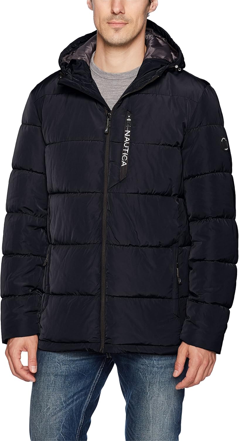 nautica 男士夹棉连帽派克夹克